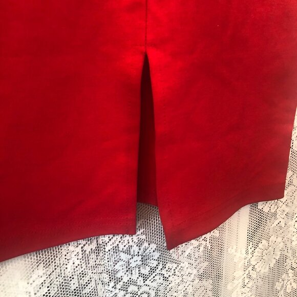 Iris Skirt Small Vibrant Red Stretchy Straight Pencil Fitted Body-con sexy Slit - Picture 3 of 6